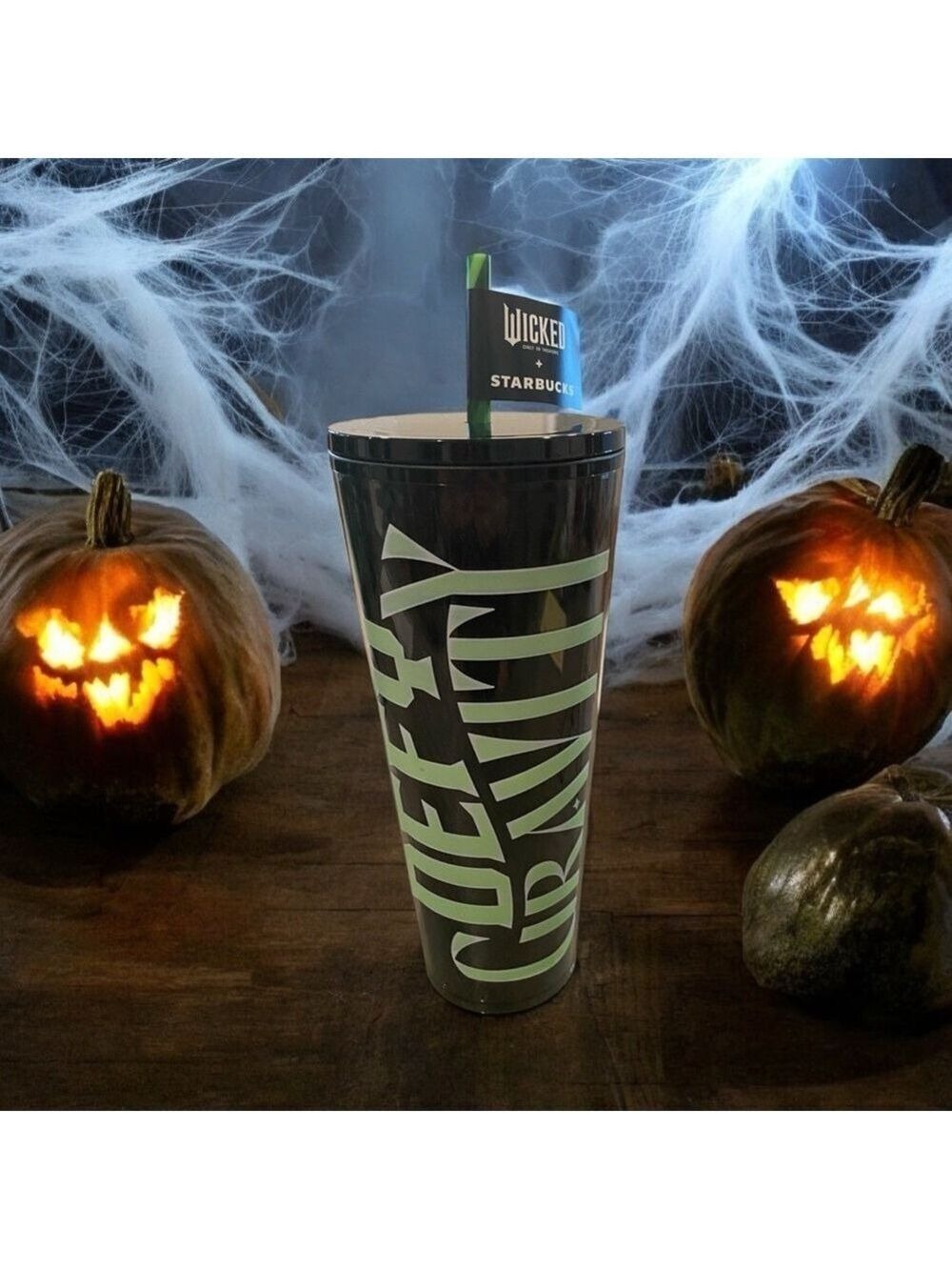 Starbucks x WICKED limited edition 24 oz Elphabaās Defying Gravity glow in dark